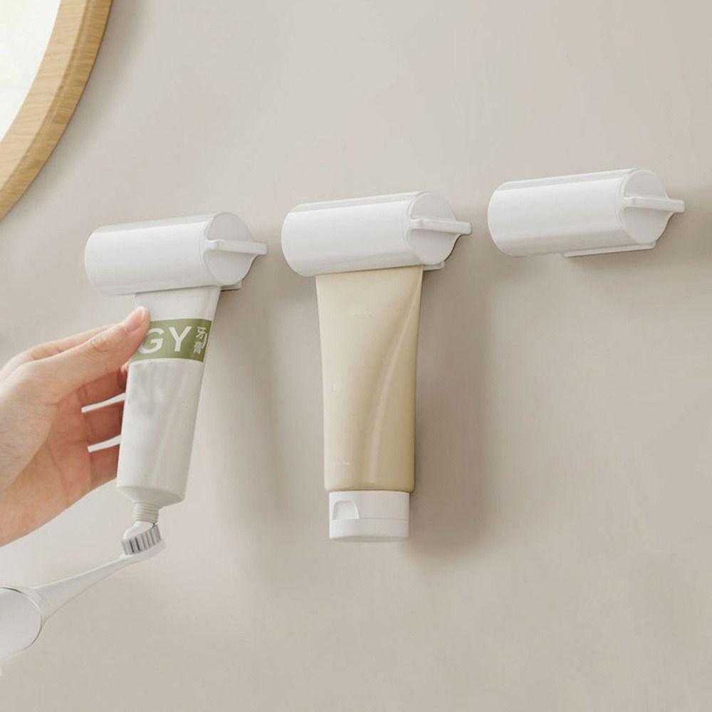 White Toothpaste Squeezer Plastic Toothpaste Dispenser Holder Toothpaste Clip  for Bathroom
