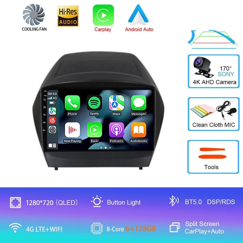 Автомобильный радиоприемник Android 14 Carplay Auto Multimedia Player для Hyundai Tucson 2 LM IX35 2009-2015 Автомагнитола GPS Стерео 2din Головное устройство