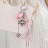 Hand-Woven Heart-shaped Mobile Pendant Nylon Rope Single Button Tassel Keychain Birthday Parties