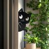 Знак сада Yousheng Black Cat, металлический силуэт скрывающейся кошки, украшение для фермерского дома, наружное украшение для любителей кошек, декор внутреннего двора дома