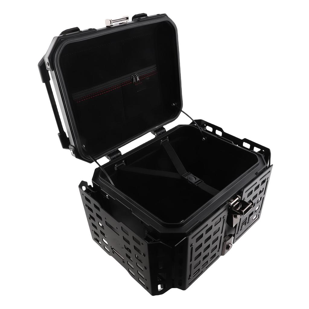 45L Motorcycle Top Case with Security Lock Waterproofing Aluminum Alloy Quick Release Trunk Top Box for Helmet Luggage