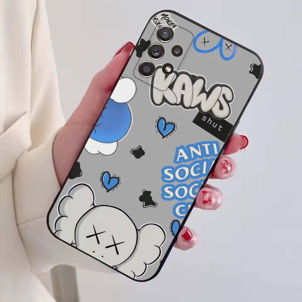 P-Pop Art Mixk K-KAWS Phone Case Black Silicone Soft For Samsung S25,S24,S21,S22,S23,S30,Ultra,S20,Plus,Fe,Lite