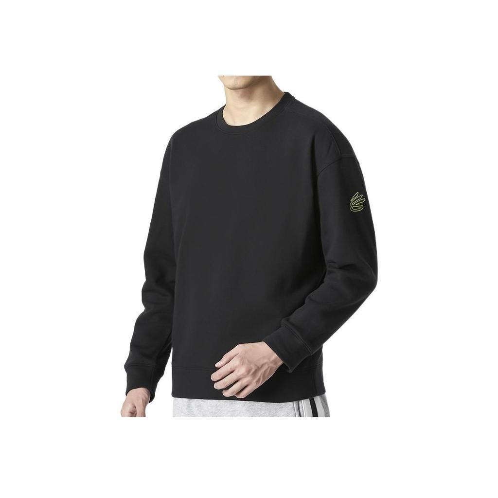Under Armour FW22 Solid Logo Print Crew Neck Long Sleeve Sweatshirt Men Tops Black 1374300-001