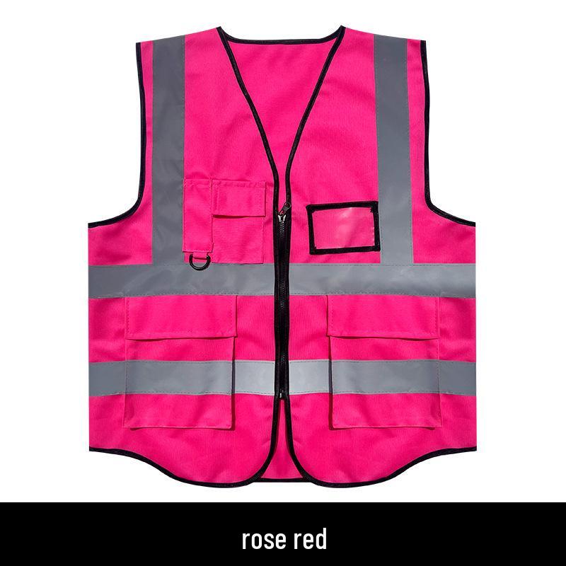Reflective Multi-Pocket Safety Vest for Construction, Sanitation, and Traffic.