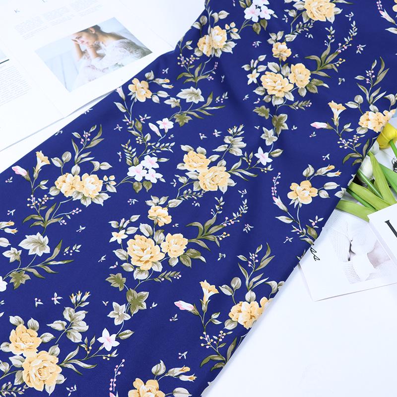 100D Четырехсторонний эластичный полиэстер Цветочная тканая ткань для подкладки платья