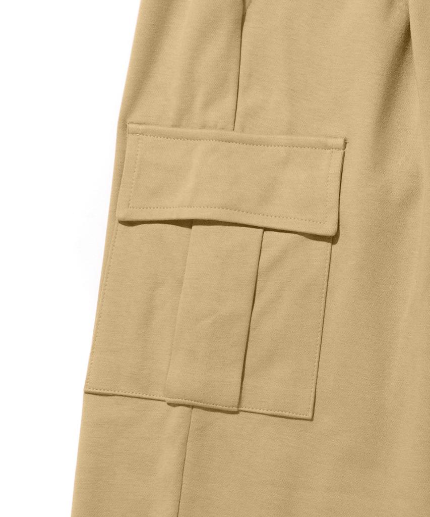 GAKKAI UNIONS One-Pleat Wide Sweatshirt Cargo Pants Beige