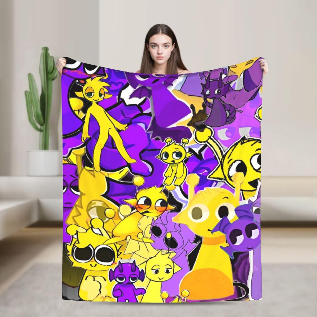 Sprunkis Characters Game Fuzzy Blanket  Funny Throw Blankets for Home 125*100cm Rug Piece