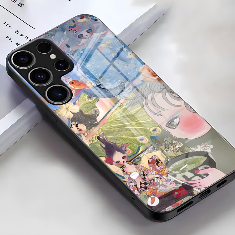 Чехол для телефона A-Aya T-Takano Art для Samsung S26 S25 Edge Ultra S23 S22 S21 S20 Ultra Plus S24 Fe A54 A53 A25 Стеклянная крышка