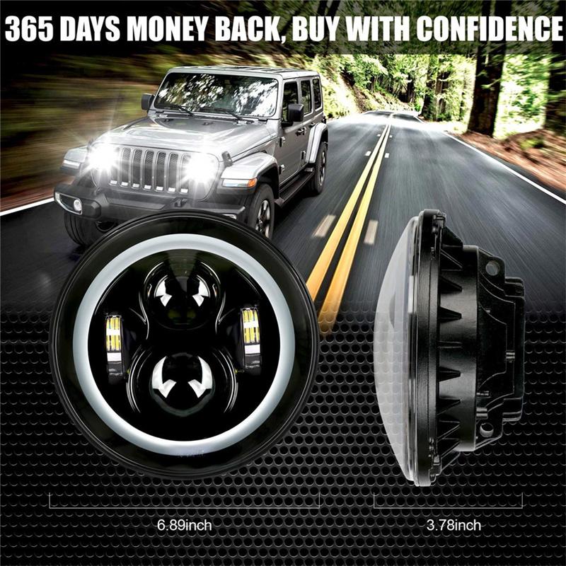 7 дюймов 150 Вт светодиодные фары DRL «ангельские глазки» для мотоцикла Davidson Honda Yamaha jeep