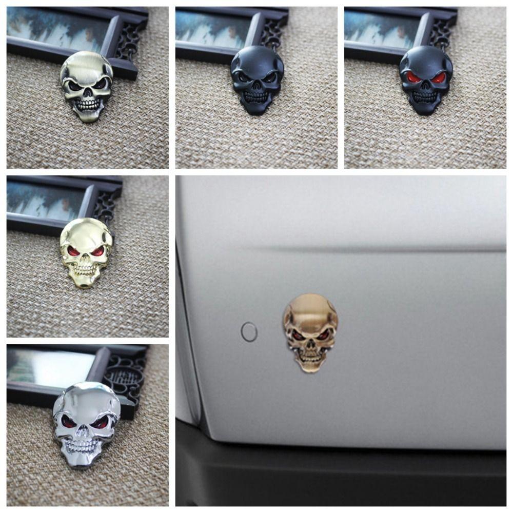 Цинк цинк цинковый сплав череп скелет автомобиль наклейка 3D металл 3D металл череп эмблема значок украшение автомобиля