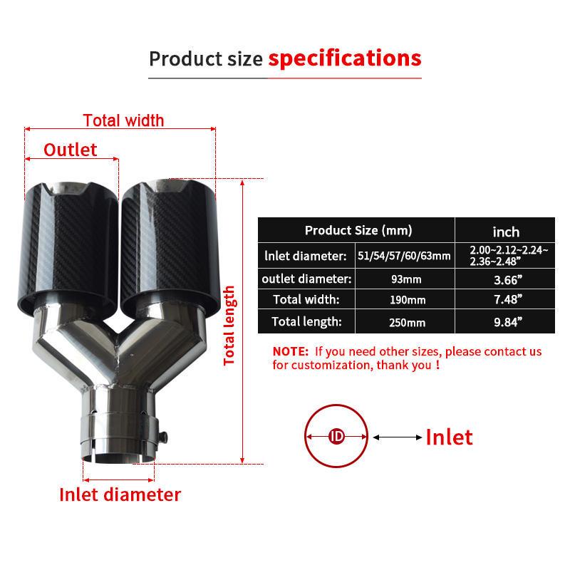 BMW Carbon Fiber Dual-Outlet High-Performance M-Logo Exhaust Tip