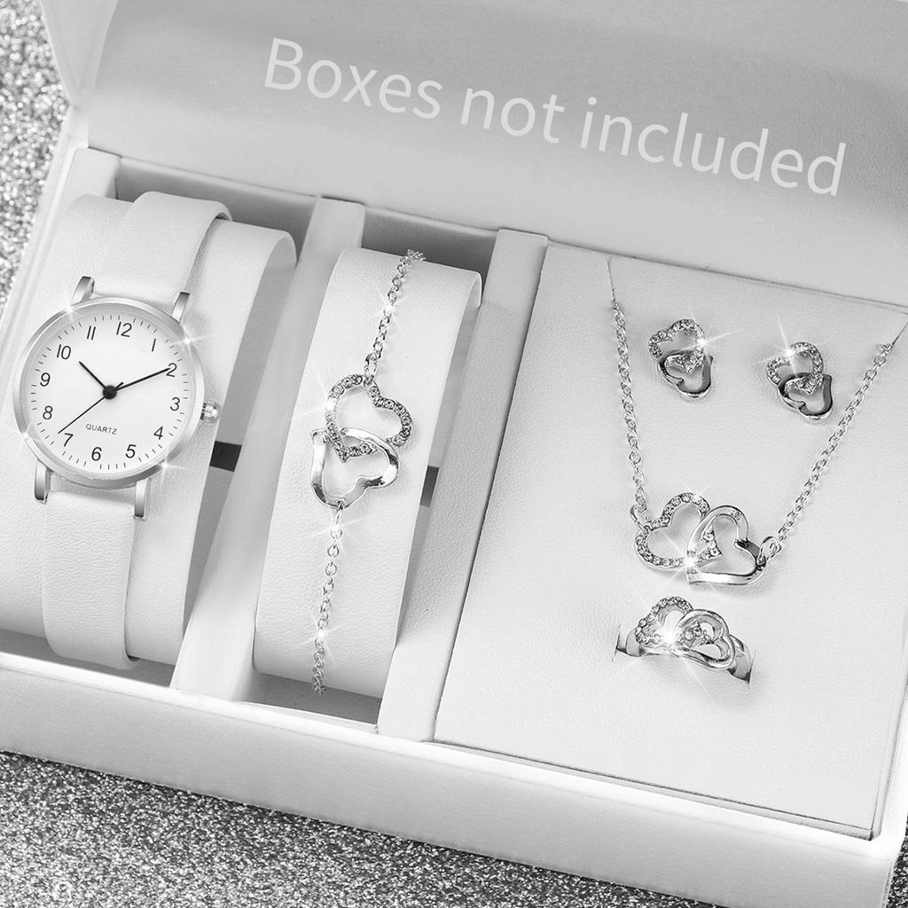 Xiaomi 5/6PCS Fashion Women's Quartz Watch Leather Band Analog Quartz Watches with Diamond Jewelry (Without Box)