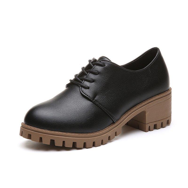 Модная женская обувь для отдыха на каблуках Туфли для женщин Push Size Platform Heels Роскошные коричневые туфли в стиле ретро для женщин