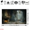 Victorian Gothic style haunted house background, suitable for festivals, birthdays, and photography props