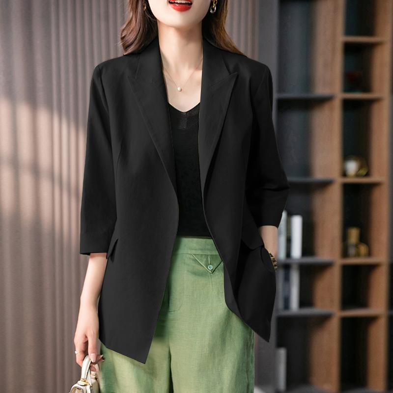 ZANZEA Женская повседневная блузка-кардиган свободного кроя с лацканами и рукавами 3/4