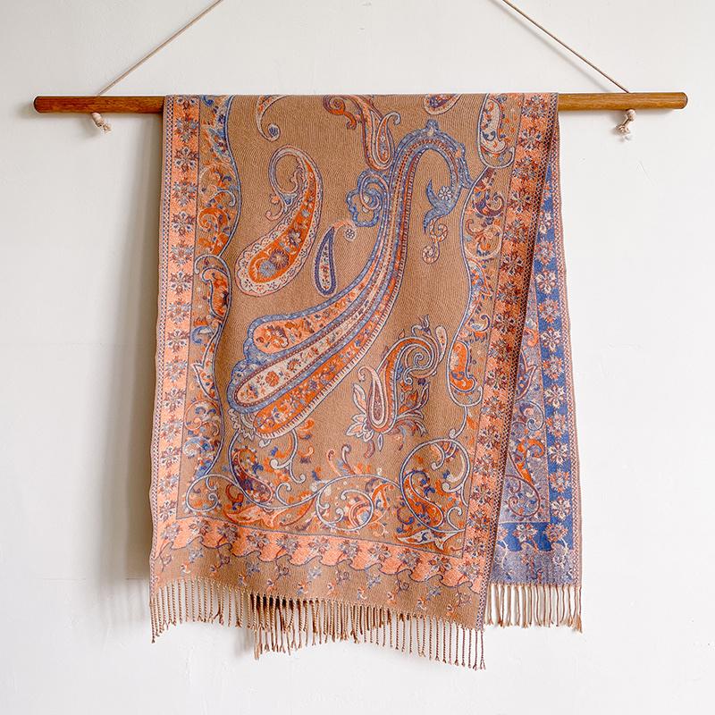 Fashion Thick Soft Cashmere Luxury Brand Jacquard Scarf Women Winter Poncho For Lady Casual Neckerchief Bandana Shawl Headband