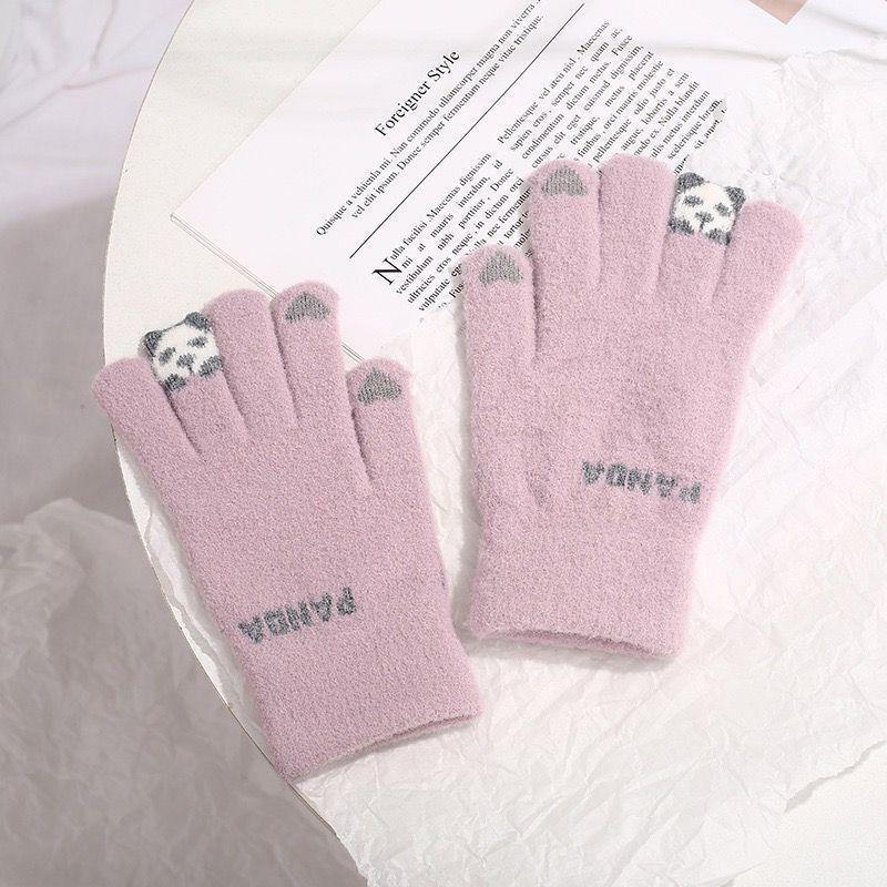 Women's Thick Velvet Winter Touchscreen Gloves - Warm, Cold-Proof Cycling Gloves with Wool Pineapple Pattern for Men and Women.