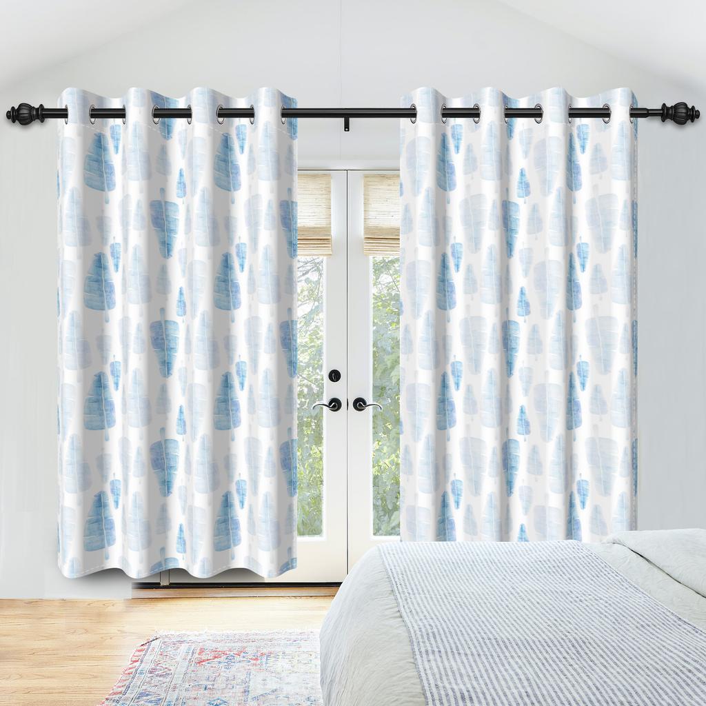 Детские шторы для спальни в голубой тематике с принтами звезд и деревьев, для гостиной, спальни, кухни, отеля, 100% затемнение, ветрозащитные шторы для окон