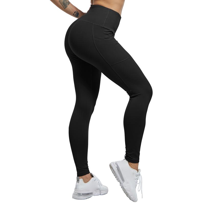 Женские леггинсы с карманами для тренировок, эластичные узкие брюки с высокой талией, брюки для фитнеса, бега, йоги