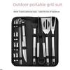 18-Piece Portable Stainless Steel BBQ Tool Set with Oxford Bag