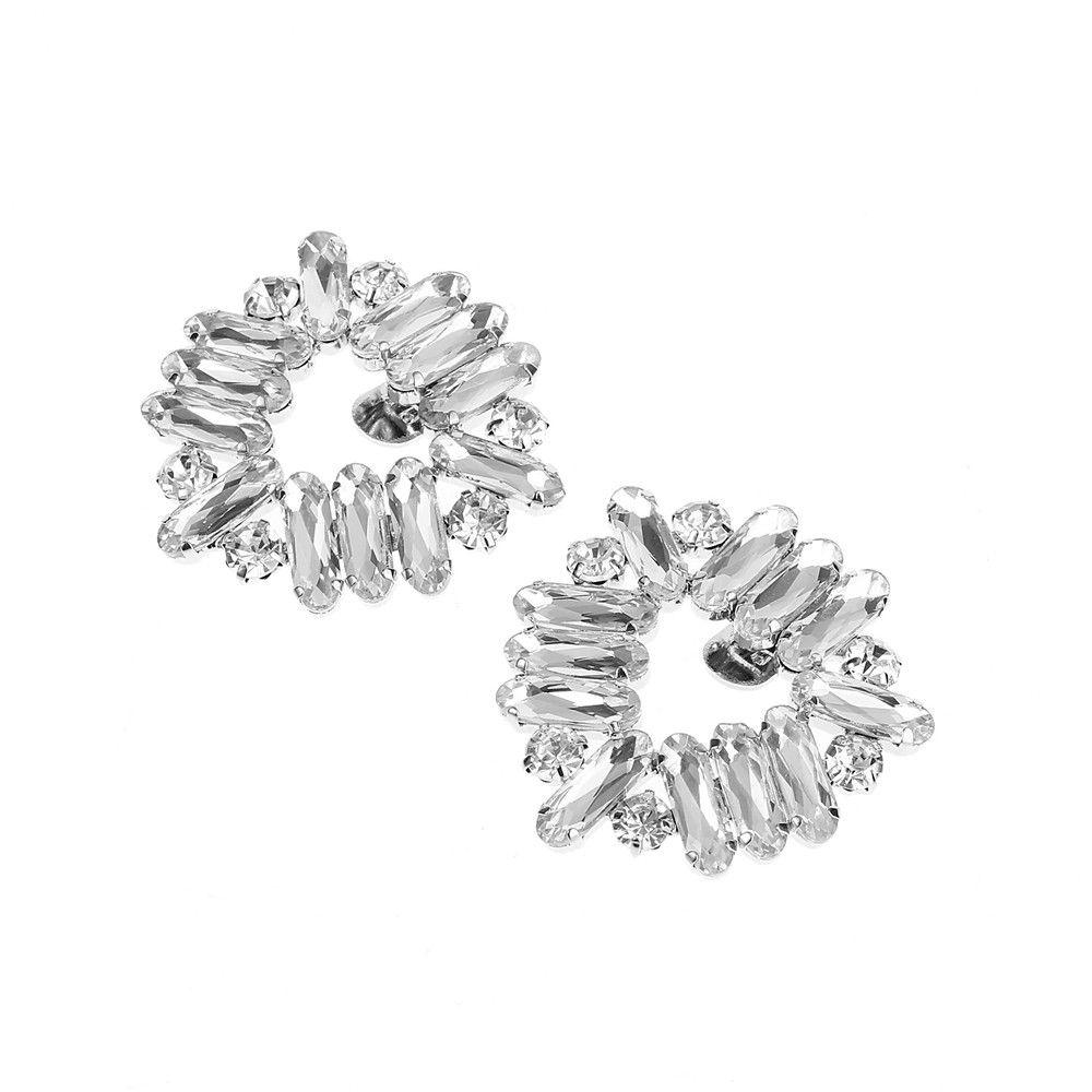 2pcs High Heel Women Bride Decoration Rhinestone Shoe Clip Wedding Shoes Shiny Decorative Clips Silk Flower Charm Buckle