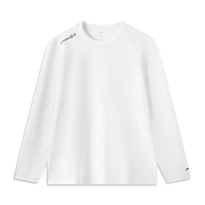Li Ning Outdoor CF Традиционный стиль Искусство Простая Повседневная Футболка с длинным рукавом Мужские Топы Белый ATLW113-1