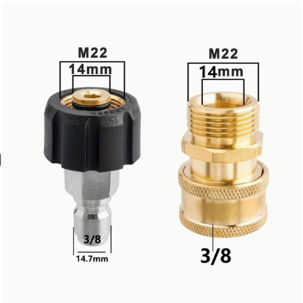 2pcs Quick Connection Pressure Washer Adapter Set Pressure Washer Connector Car Wash
