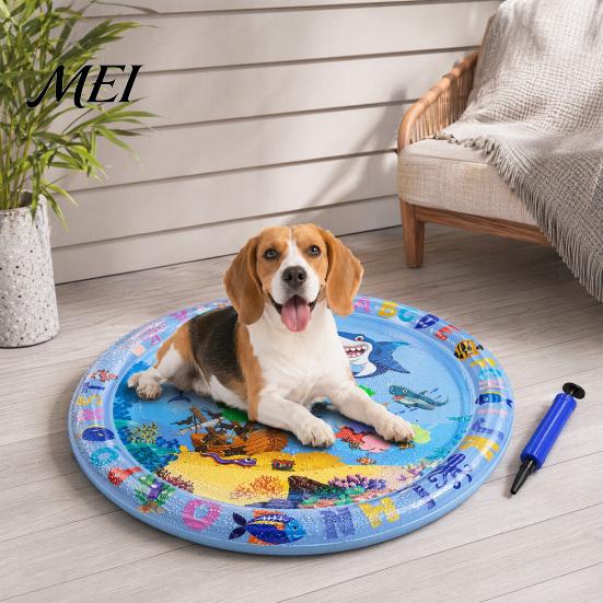 Safe Pet Cooling Mat Inflatable Mat, Water Sensory Play Fillable Sealed Seams Summer Pad for Cats And Dogs