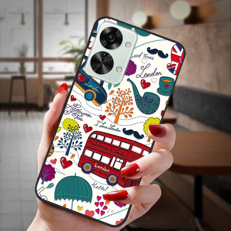 Чехол для OnePlus Nord 2T 5G Чехол 3D Рельефный Мультяшный Мягкий ТПУ Задняя крышка телефона Для One plus Nord 2T 5G Чехлы Корпус Coque Рельефный