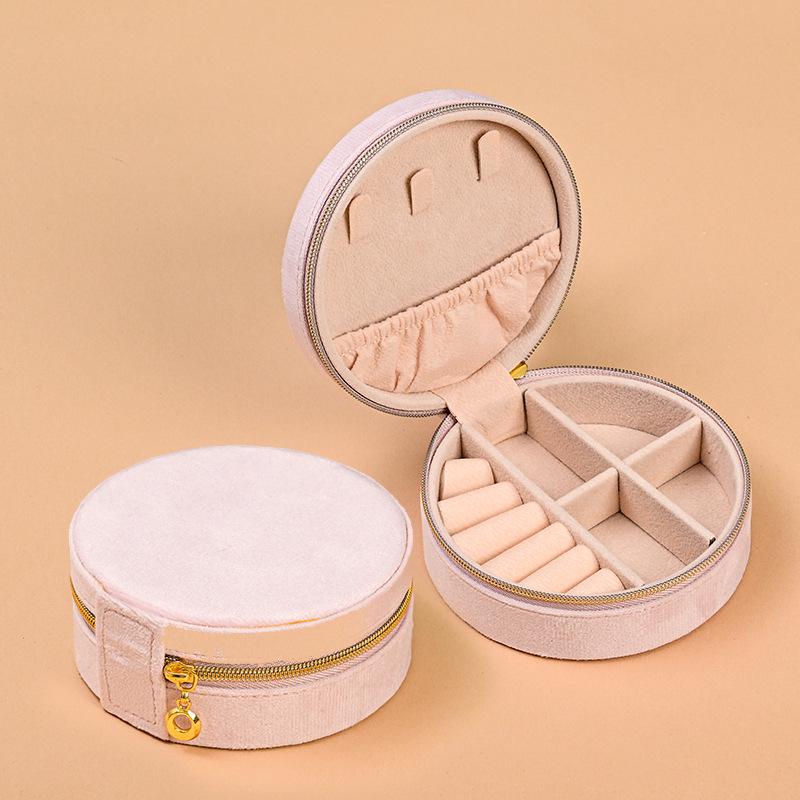 Круглая мини дорожная подарочная шкатулка для украшений: Компактный кейс для хранения колец