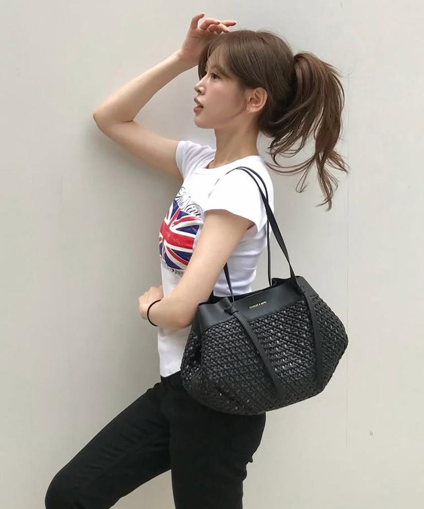 Плетеная сумка-тоут с воротником Charles & Keith 2 цвета Ck2-30701696-2