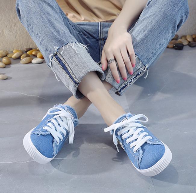 Летние женские парусиновые туфли на платформе без застежек - дышащая обувь на шнуровке, универсальная обувь