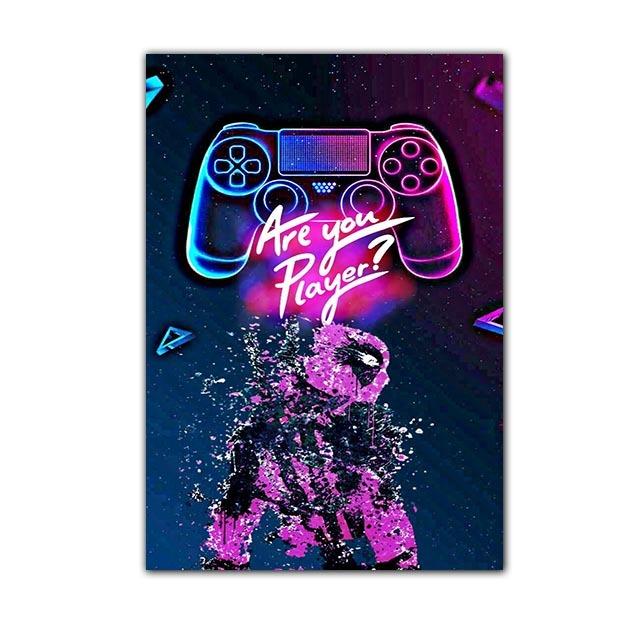 Игра на стене, печать плакатов, настенное искусство, игровой плеер, картина на холсте, игровой плеер