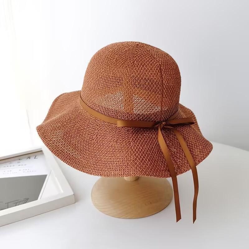 Летняя шляпа Женская шляпа от солнца Шляпа от солнца Сетчатая дышащая Шляпа от солнца Бандана-шляпа с бантом Рыбацкая шляпа На открытый воздух Путешествия Шляпа-таз