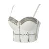 2024 Fashion Carnival Party Club Stage Dj Vest Short Prom Sexy Shiny Diamond Nightclub Rave Pearls Bra Corset Top Women's Tops Camisole Tank Top