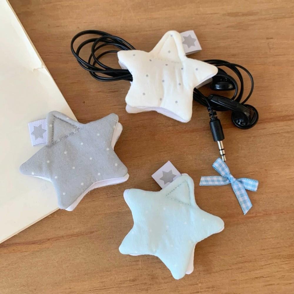 Polka Dot Data Cable Organizer Star Earphone Decoration Accessories Charging Cable