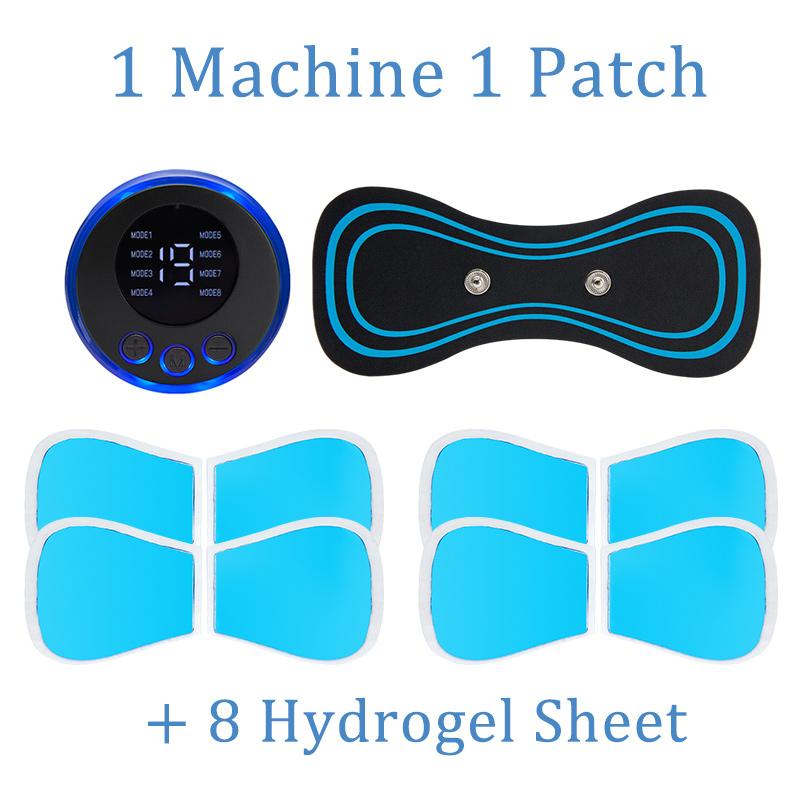 EMS Mini Electric Pulse Neck Masager LCD Display 8 Mode Cervical Massage Patch Muscle Pain Relief Tool Portable Body Massager