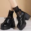 Fashion Lolita Shoes for Women  New Lace Up Loafers Girls Students Uniform High Heels Platform Shoes Female Shoes