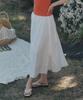 Aau Длинная многослойная юбка с вырезами_Белая
