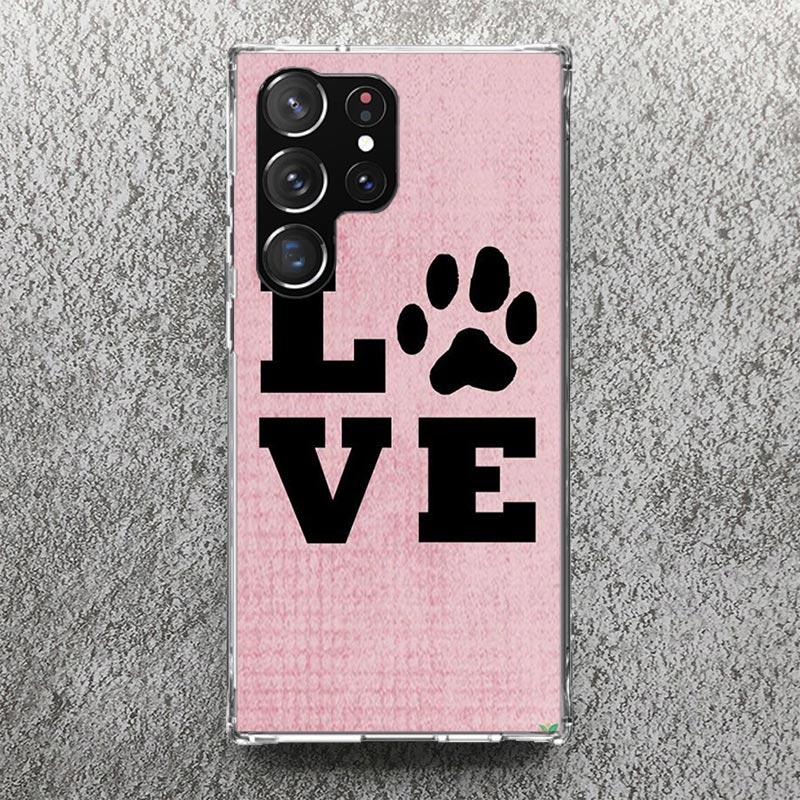 Dog FootPrint Soft Case for Samsung Galaxy S25 S24 S23 S22 Ultra S21 Plus S20 FE Phone Shell S10 + Pattern Cover Paw Cute Print
