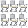 Day and Night - Day and Night Folding Garden Chairs 6 Units Cushions Solid Acacia Wood