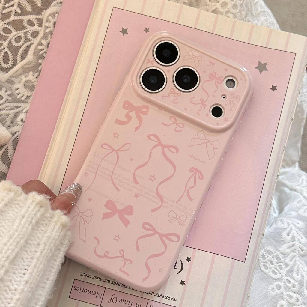 Розовый чехол для телефона с бантом, подходящий для iPhone 16, iPhone 17 и iPhone 17 Pro Max