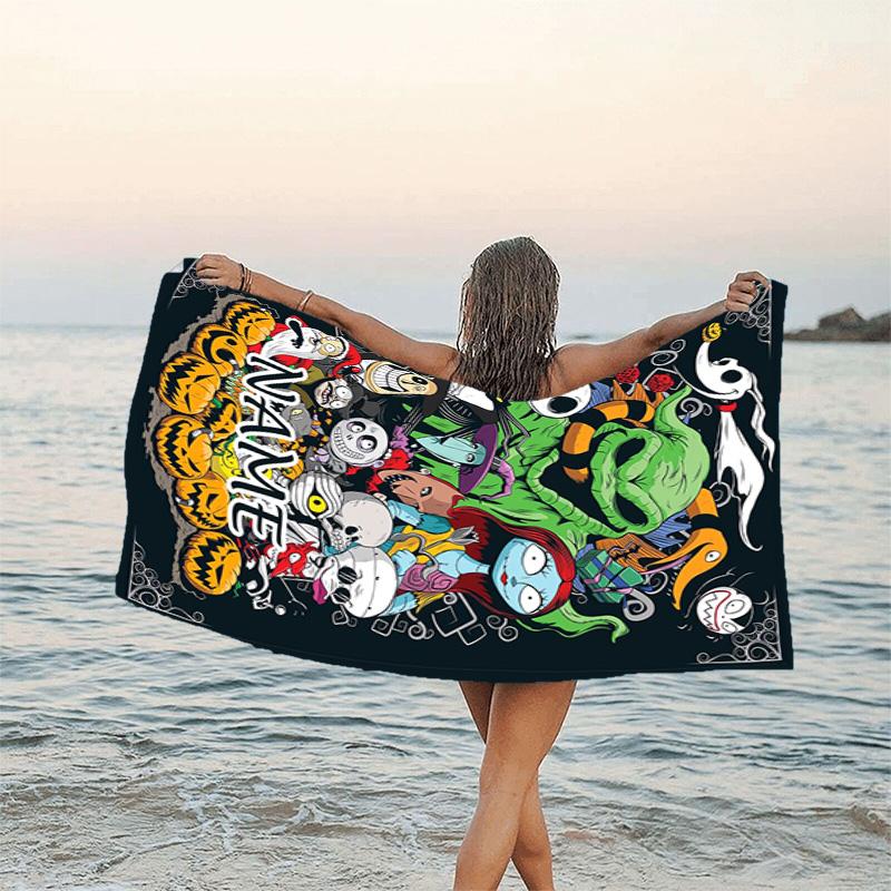 1pc Jack1 Beach Towel with Custom Name, Beach/Swimming/Bath/Picnic/Camping Towel, Suitable for Seaside Beaches
