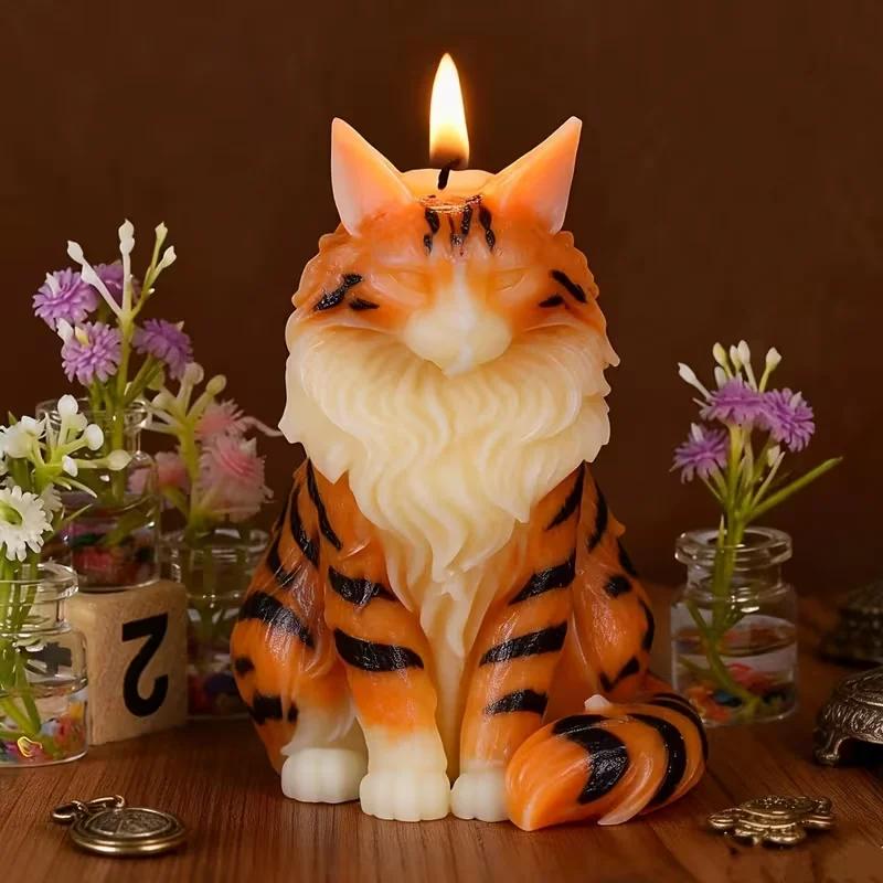 3D Сидящий Кот Свеча Силиконовая Форма DIY Милый Котенок Мыло Гипс Смола Поделка Смоляная Цементная Форма для Рукоделия