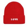 LOVE" Dog Paw Print Print Knit Hat Beanie, Animal Woman Cap Cuff Fit Trendy Gorro Knitted Cap Beanie