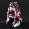 Шелковый шарф Scarftop Повязки на голову для женщин Винтажный Четыре сезона Шарф для волос 90*90 см Хиджаб Фуляр Iuxe Бандана Femme Головной платок