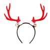 Bowknot Antlers Headband Plush Ball Elk Hair Hoop Deer Horn Hair Band  Festival Decoration