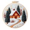 1set Christmas Cozy Cottage Kit DIY Embroidery Materials and Tools Suitable for Beginners, Stitching Tutorial, Hand Embroidery Fabric Material Set