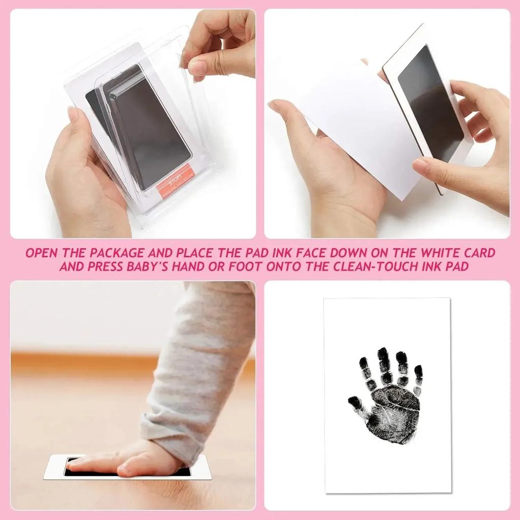 Baby Care Non-Toxic Baby Handprint Footprint Imprint Kit Baby Souvenirs Newborn Footprint Ink Pad for Newborn Baby Gifts