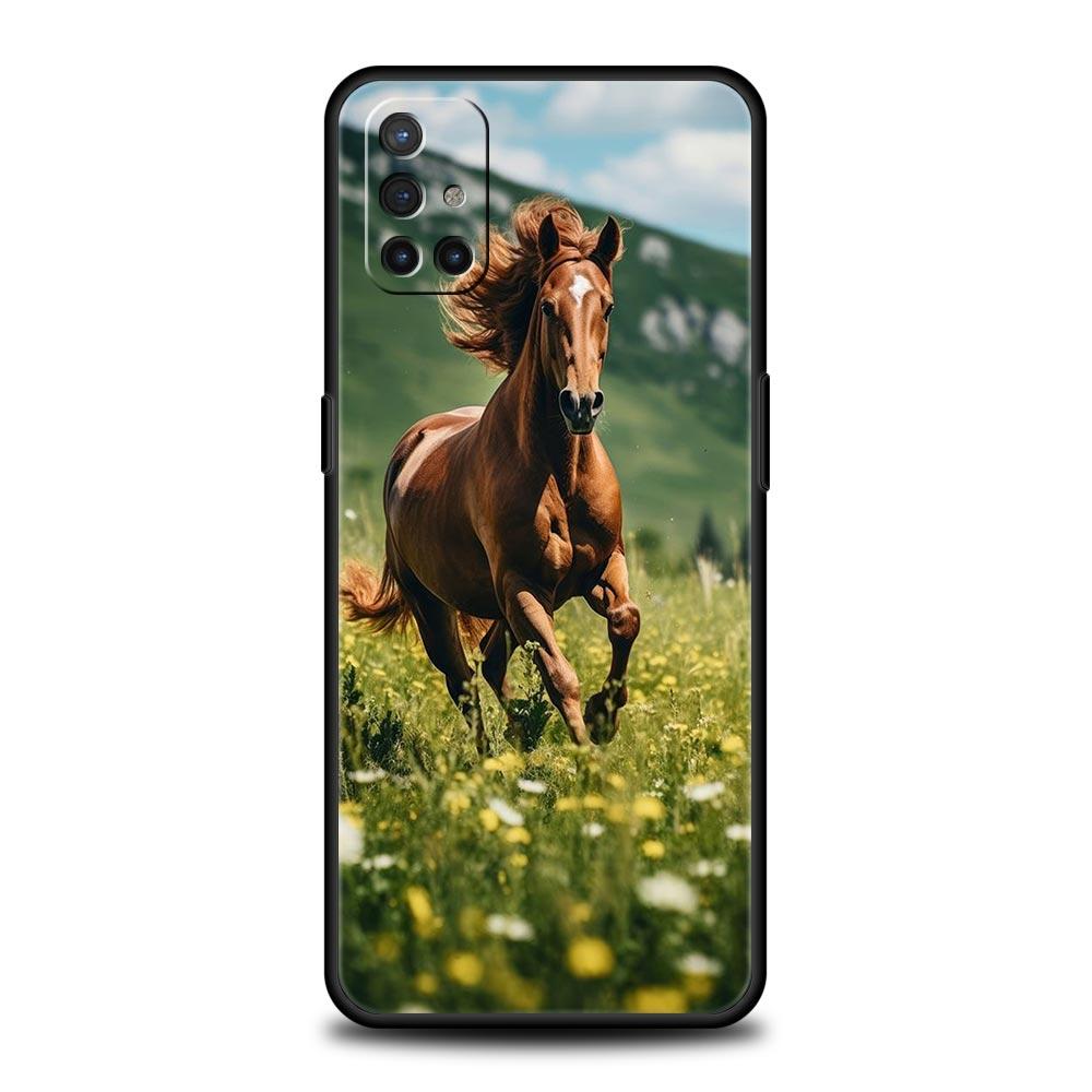 Красивый Элегантный Коричневый Чехол с Лошадьми для OnePlus 13 12 11 10 9 8 7T Pro 13R 12R 10R 9RT 8T Nord N200 N30 2T CE 2 3 5G Lite